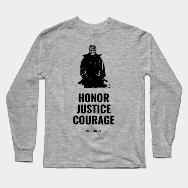 HONOR JUSTICE COURAGE - BUSHIDO Long Sleeve T-Shirt by Rules of the mind